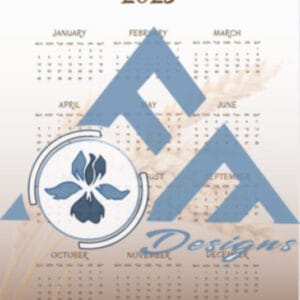 2025 Wheat Motif Calendar (English)