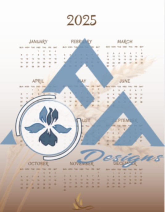 2025 Wheat Motif Calendar (English)