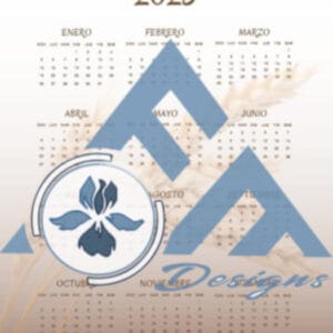 2025 Calendario con Motivo de Trigo (Espanol)